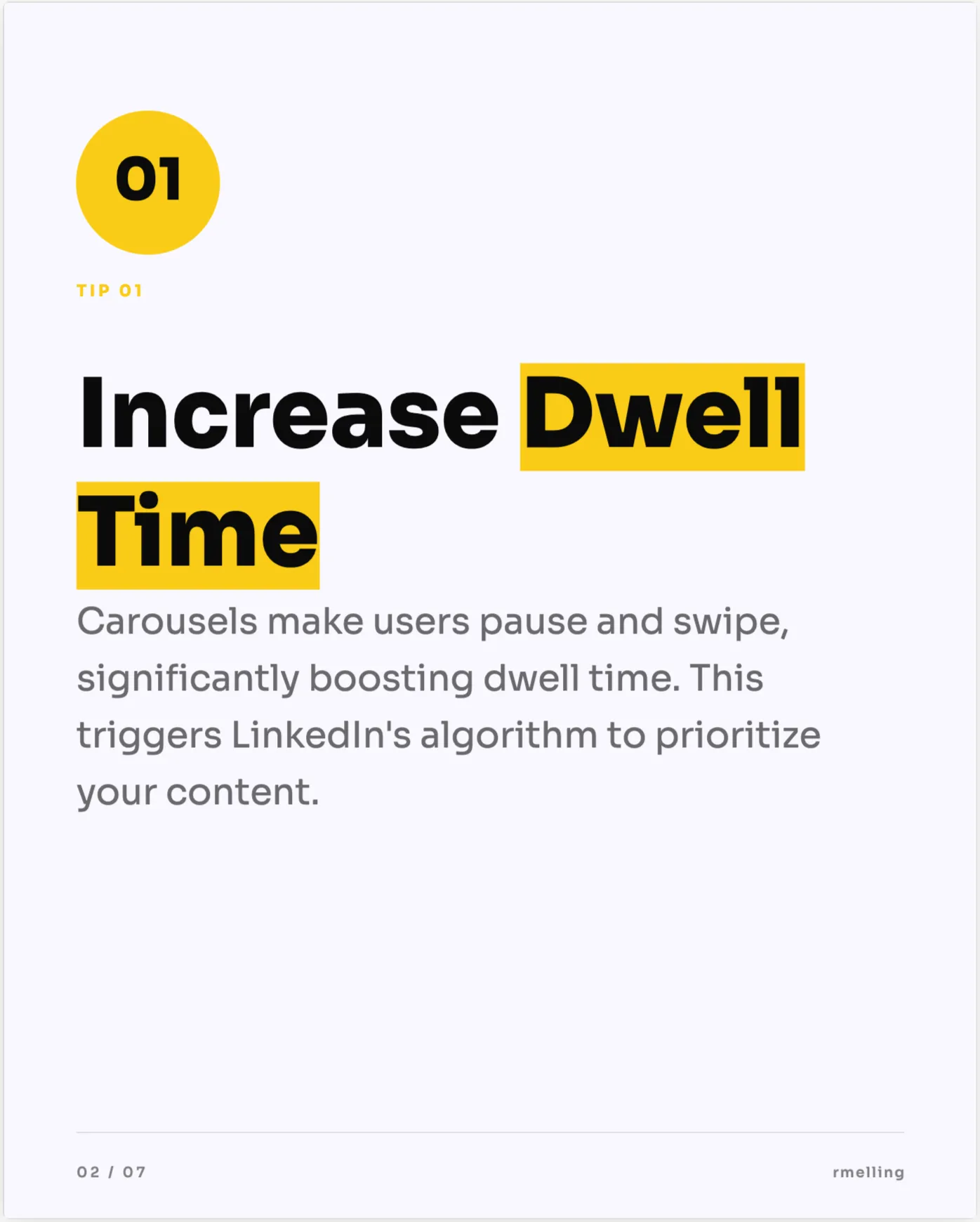 Bright Tips LinkedIn carousel slide designed by WordPush