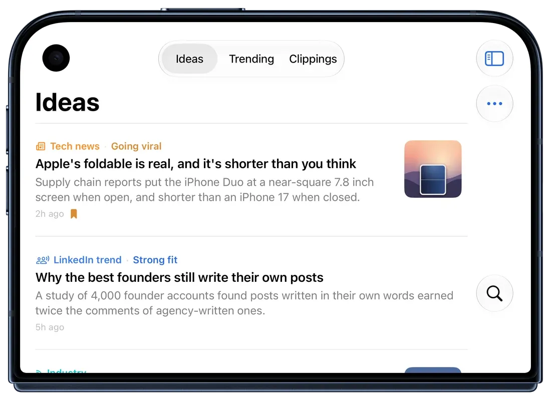 WordPush on iPhone Duo, folded