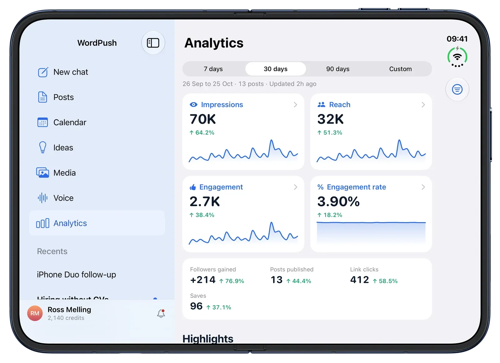 Analytics on iPhone Duo
