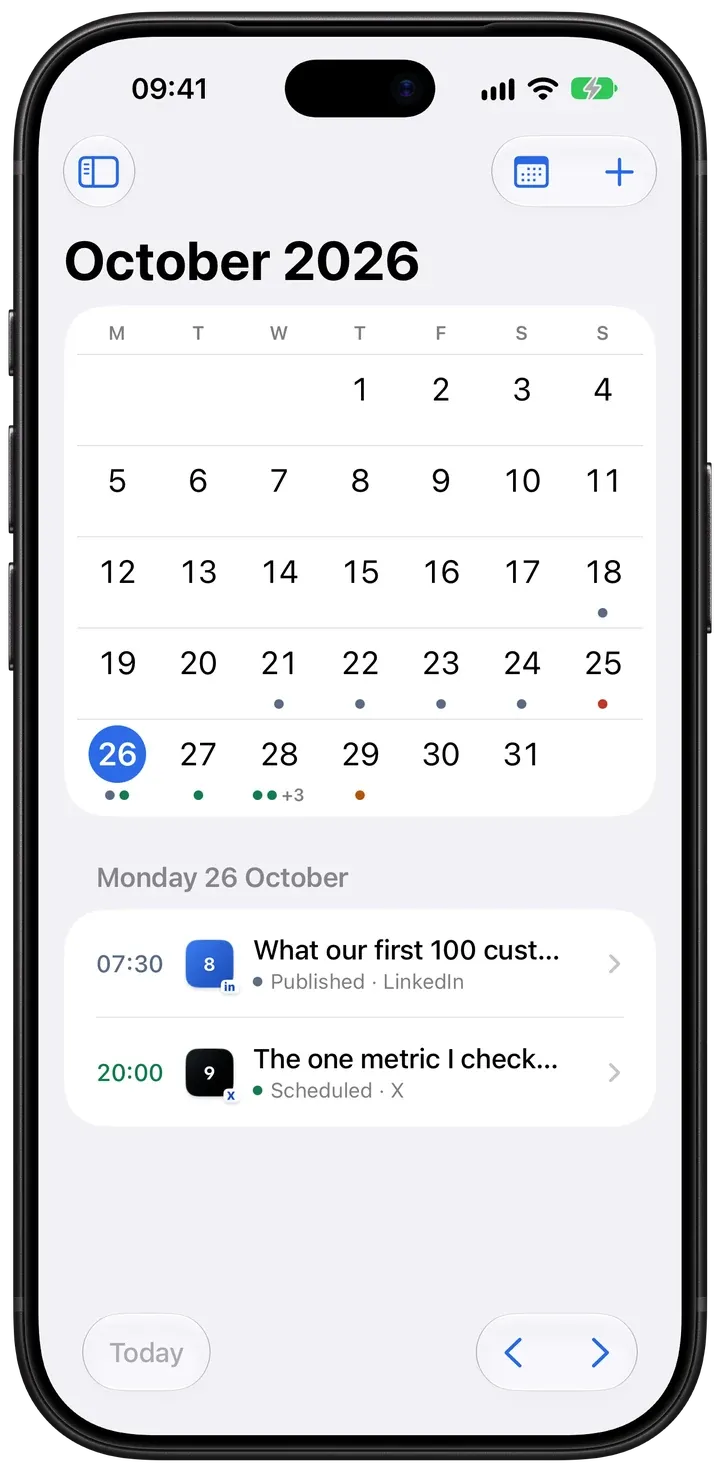 The calendar on iPhone
